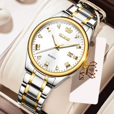 Picture of OS 5563 copy Golden Stainless Steel Analog Wrist Watch For Men - Watch For Men ( blue silver )