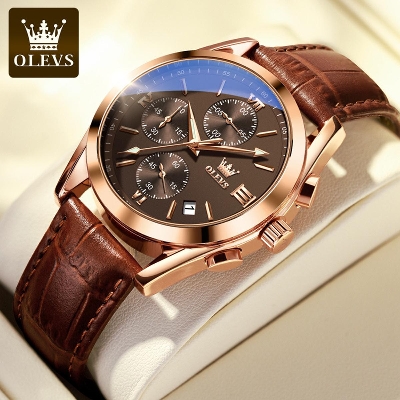 Picture of Inspired by OLEVS Leather Quartz Fashion Watch for Men ( White )