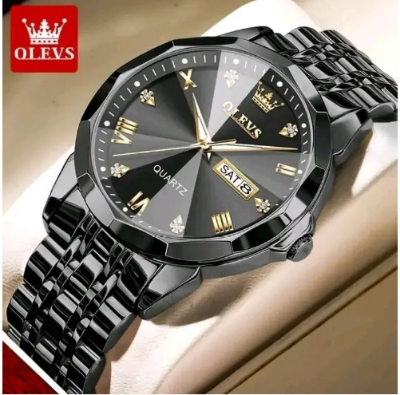 Picture of COPY Olevs 9931 New Business Quartz Watch For Men Luxury Diamond Dial Waterproof Stainless Steel Strap Men Wristwatch ( Two tone )