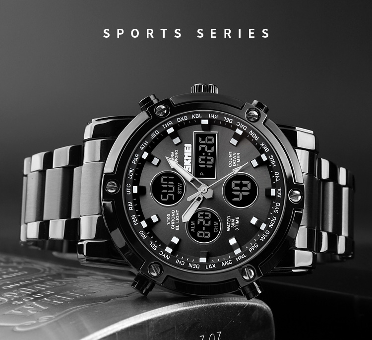 Picture of Versatile -Choice and Remark -SKMEI Fashionable Quartz Dual Display Watch 1389- Avant-garde Qualityful - Easy To care and Longive