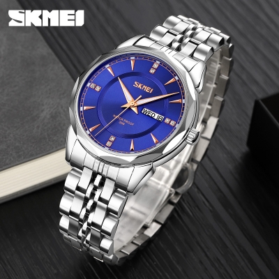 Picture of Skmei 9268 Luxury Fashion Stainless Steel Quartz Movement Waterproof Watch For Men - ঘড়ি Preferble - Low Hassle and Maintanance