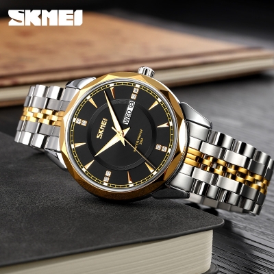 Picture of Skmei 9268 Luxury Fashion Stainless Steel Quartz Movement Waterproof Watch For Men - ঘড়ি Preferble - Low Hassle and Maintanance