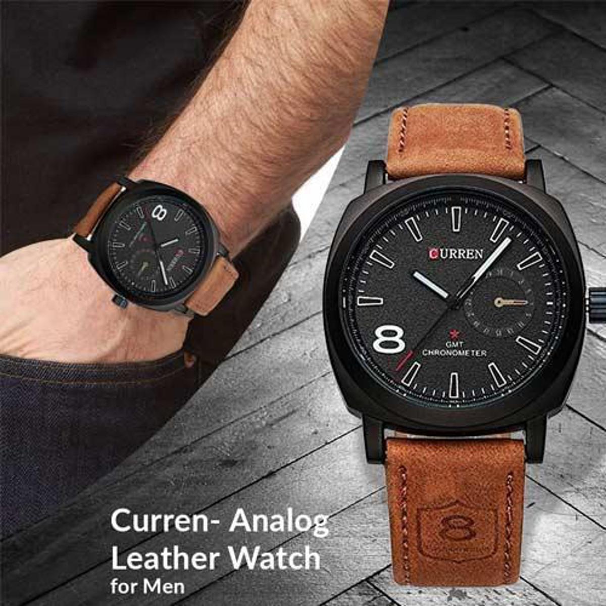 Picture of Inspired by Current black color formal analog watches for men - Watch ( Brown )
