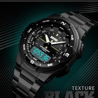Picture of Skmei Fashion Sport Casual Stainless Steel Dual Display Waterproof Digital Watch 1370