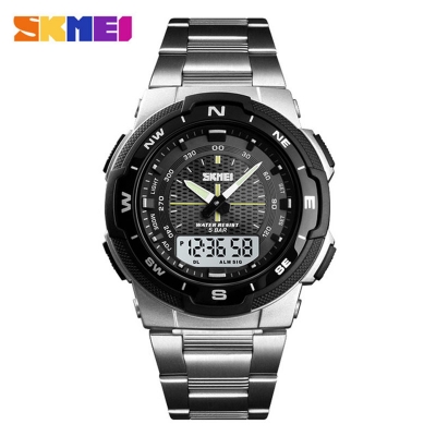 Picture of Skmei Fashion Sport Casual Stainless Steel Dual Display Waterproof Digital Watch 1370