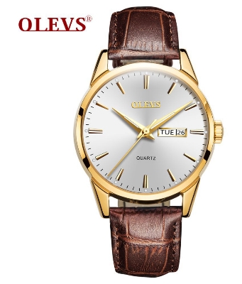 Picture of Inspired by olevs 6898 Top Brand Quartz Men Leather Strap Fashion Watch Date Watch Watch For Men