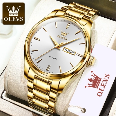 Picture of Inspired by OLEVS Fashion Men's Watch Business Classic Stainless Steel Strap Quartz Waterproof Watch For Men - 6898