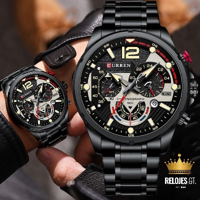 Picture of CURREN 8395 new design quartz watch vive 316L stainless steel Strap 3 dials date display big casual wrist watch Roal Blue