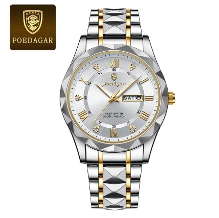 Picture of Inspired by Podedagar - Men's Luxury Brand Watch, Waterproof, Luminous, Week Date, Stainless Steel, Quartz