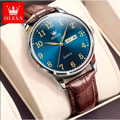 Picture of Inspired by olevs 5535 steel strip analog brand your own luxury private label wrist minimalist leather men watch