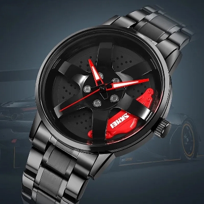 Picture of Inspired by SKemi 1787 rotation wheel stainless steel clock for men - Elegant and Refined - Modern Vibe - Express Style