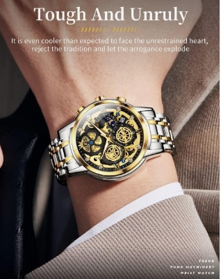 Picture of Inspired by olevs 9947 Top Luxury Brand Chronograph Stainless Steel Wristwatch For Men - Watch