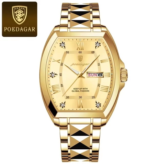 Picture of Inspired by podeghar new square os -Men's Watch, Quartz, Gold, Classic, Water Sports, Luminous, Waterproof, New Collection 5528