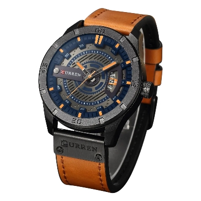 Picture of Inspired by curren belt men women CN 8301 Sports Watch Luxury Brand Military Watches Male Analog Date Quartz Watch Men Casual Leather Wrist Watch