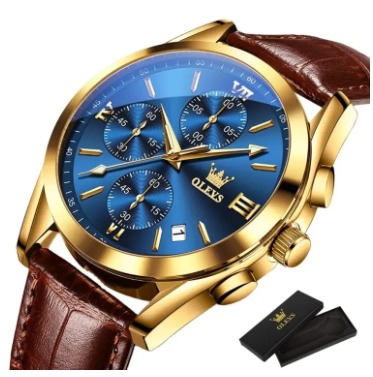Picture of Inspired by olevs 2890 Sport Multi-function Men Wristwatches, PU Strap Waterproof Quartz Watch For Men Luminous Chronograph Little Needle