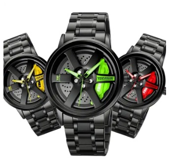 Picture of Inspired by skemi 1990 Rotation Wheel Creative Fashion Men's Stainless Steel Clock - Very Comfortable And Fashionable, Easy To Clean