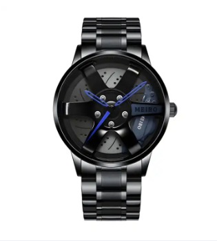 Picture of Inspired by skemi 1990 Rotation Wheel Creative Fashion Men's Stainless Steel Clock - Very Comfortable And Fashionable, Easy To Clean