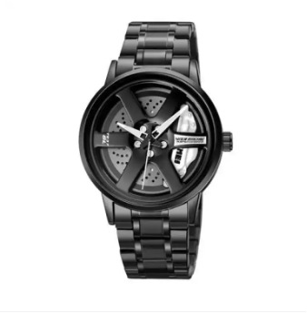 Picture of Inspired by skemi 1990 Rotation Wheel Creative Fashion Men's Stainless Steel Clock - Very Comfortable And Fashionable, Easy To Clean