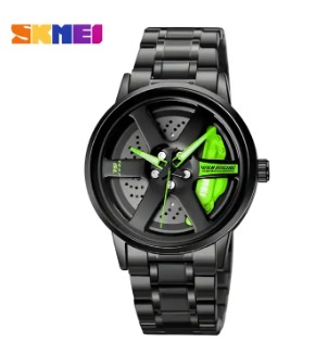 Picture of Inspired by skemi 1990 Rotation Wheel Creative Fashion Men's Stainless Steel Clock - Very Comfortable And Fashionable, Easy To Clean