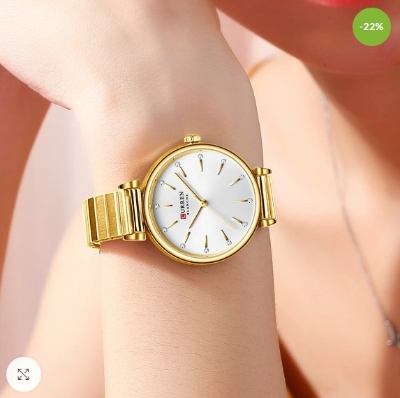 Picture of Inspired by pati chain  Watches for Women Top Brand Luxury Blue Thin Quartz Watches with Stainless Steel Strap Simple Girl Clock