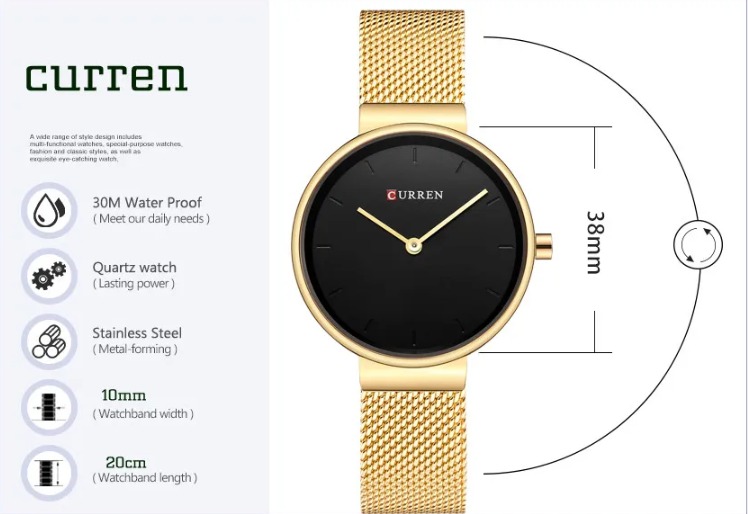 Picture of CURREN 9016 Black-Gold-Silver