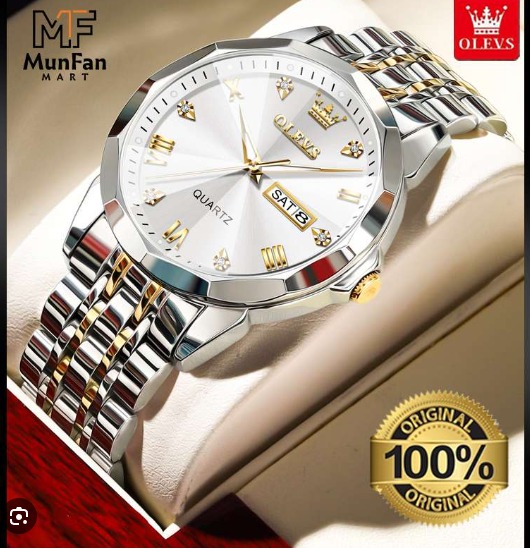 Picture of Oli-vs 9931 New Business Quartz Watch For Men Dual Calendar Luxury Diamond Dial Waterproof Stainless Steel Strap Men Wristwatch - ঘড়ি