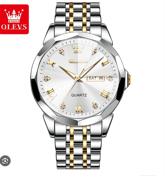 Picture of Oli-vs 9931 New Business Quartz Watch For Men Dual Calendar Luxury Diamond Dial Waterproof Stainless Steel Strap Men Wristwatch - ঘড়ি
