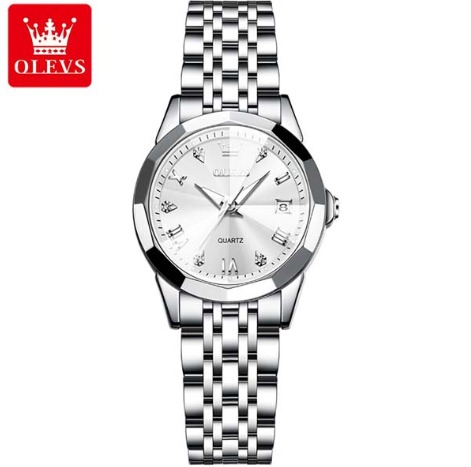 Picture of Olevs 9931 new luxury fashion stainless steel imported quartz movement wrist-watch for men - Watch  ( White )