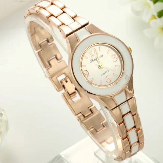 Picture of New Women Watches Lady Quartz Analog Fashion Rose Gold Bracelet Watch