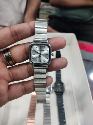 Picture of Inspired by CN high quality New Square Stainless Steel Analog Watch For Women Silver-gold-With Smart Box