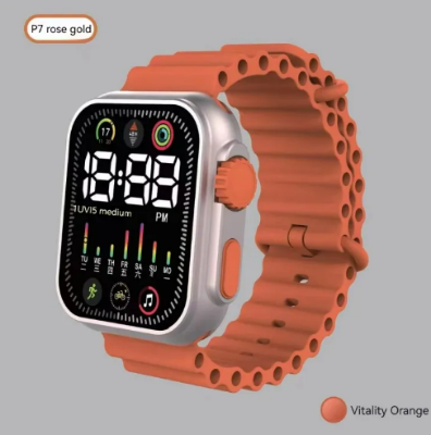 Picture of LED  n electronic watch P7 rose gold marine band fashion digital sports students children LED electronic watch