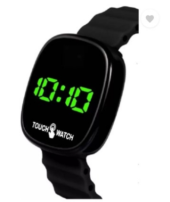 Picture of Ultra Black Square Touch Digital Watch - For Boys & Girls D-69 Ultra LED Touch Screen For Kids LED