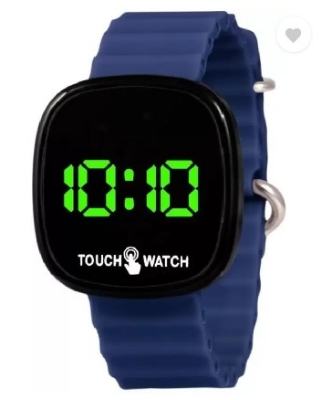 Picture of Ultra Black Square Touch Digital Watch - For Boys & Girls D-69 Ultra LED Touch Screen For Kids LED