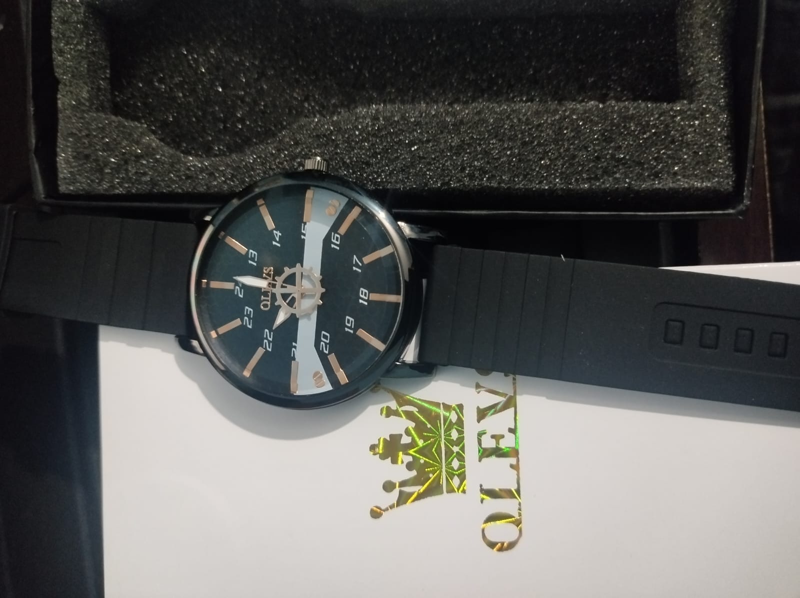 Picture of Oli-vs new luxury fashion leather belt wrist-watche for men only Halping hends BD ( Black )