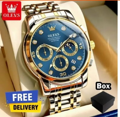 Picture of Inspired by olevs 28-89 luxury fashion stainless steel imported waterproof chronograph active wristwatch FOR men