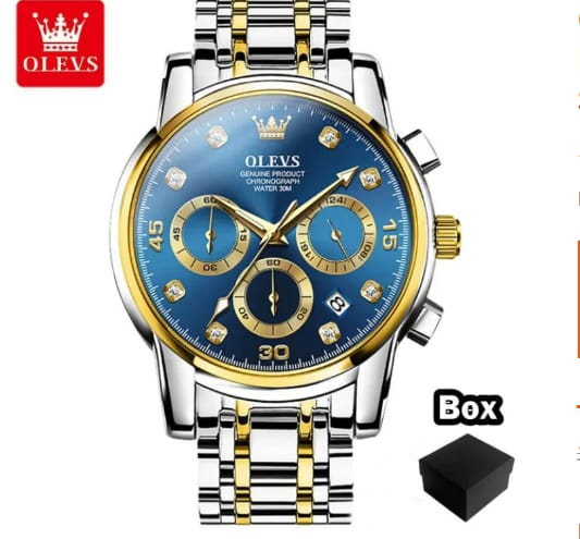 Picture of Inspired by olevs 28-89 luxury fashion stainless steel imported waterproof chronograph active wristwatch FOR men