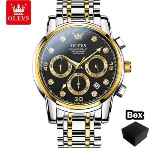 Picture of Inspired by olevs 28-89 luxury fashion stainless steel imported waterproof chronograph active wristwatch FOR men