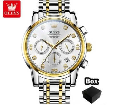 Picture of Inspired by olevs 28-89 luxury fashion stainless steel imported waterproof chronograph active wristwatch FOR men