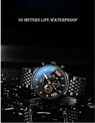 Picture of Inspired by DGSenpi Men's Fashion Watch Luminous Ultra-Thin Quartz Watch Diamond Inlaid Wrist Watch Waterproof