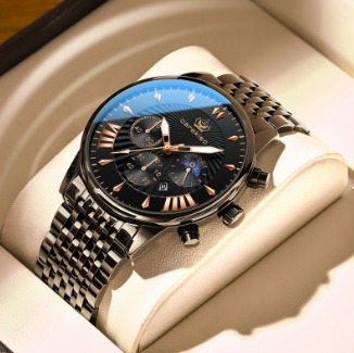 Picture of Inspired by DGSenpi Men's Fashion Watch Luminous Ultra-Thin Quartz Watch Diamond Inlaid Wrist Watch Waterproof