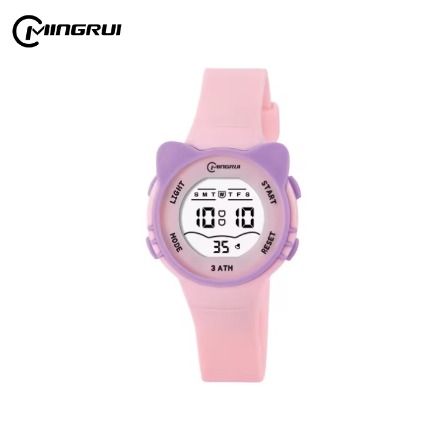 Picture of Inspired by Cartoon Cat Design Colorful Electronic Kids Watch, 30m Water Resistant Swimming Children Digital Wristwatch