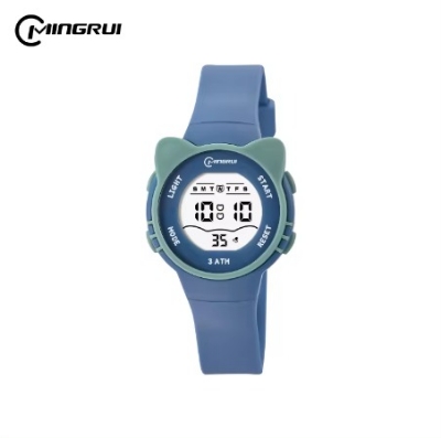 Picture of Inspired by Cartoon Cat Design Colorful Electronic Kids Watch, 30m Water Resistant Swimming Children Digital Wristwatch