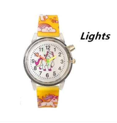 Picture of Cartoon Pony Unicorn Toys Flash Light Children Watch Soft Silicone Baby Watch Boys Girls Birthday Gift Kids Quartz Watches Clock