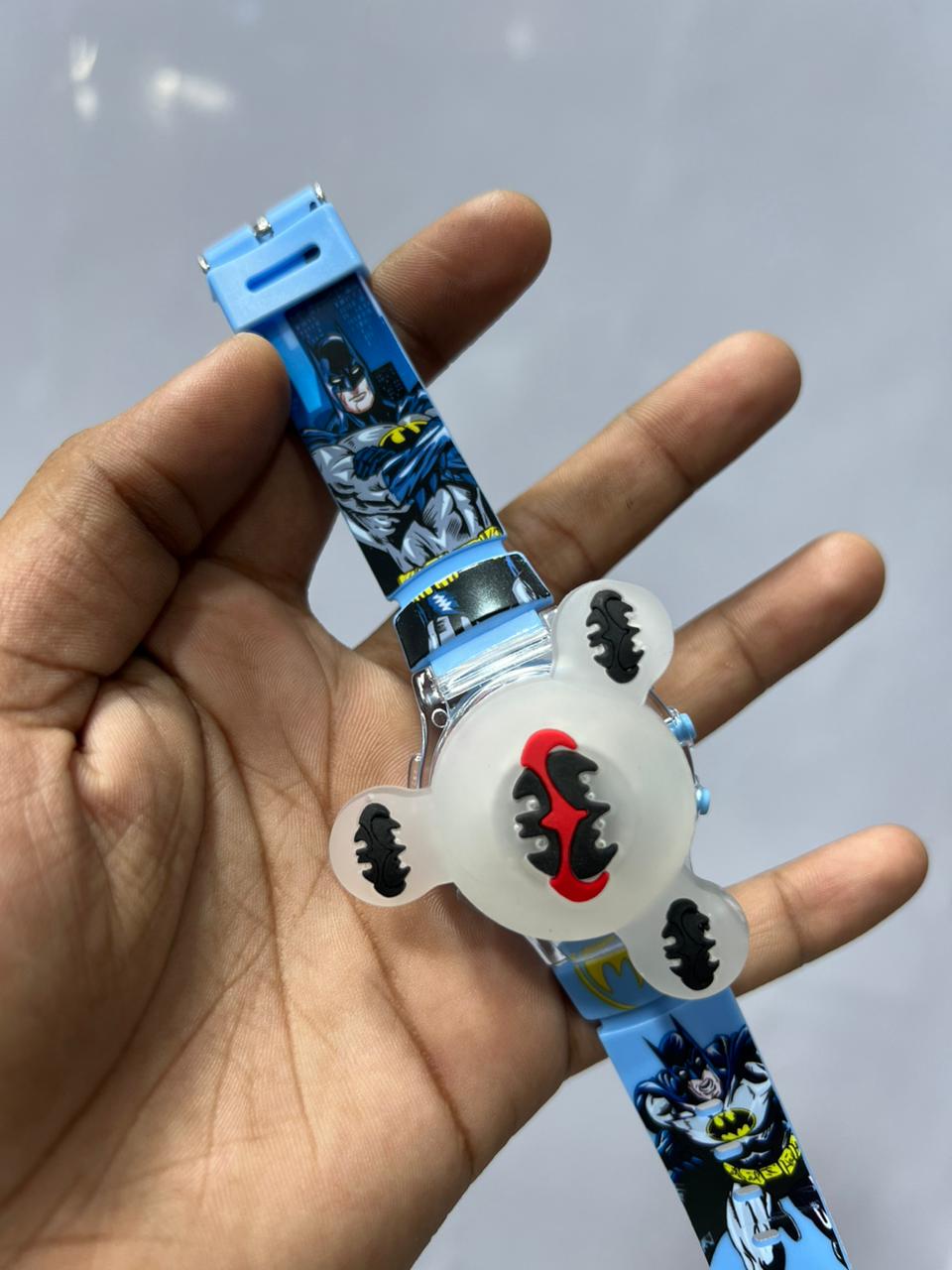 Picture of Time Up Digital Dial Cartoon Revolving Cap Glowing Light Cartoon Printed Strap Colorful Kids Watch for Boys & Girls (Age:4-12 Years) -RC56-Y