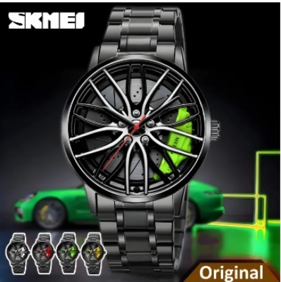 Picture of Inspired by skemi Waterproof Stainless Steel Quartz Car Wheel Rim Hub Design Men's Wrist Watch