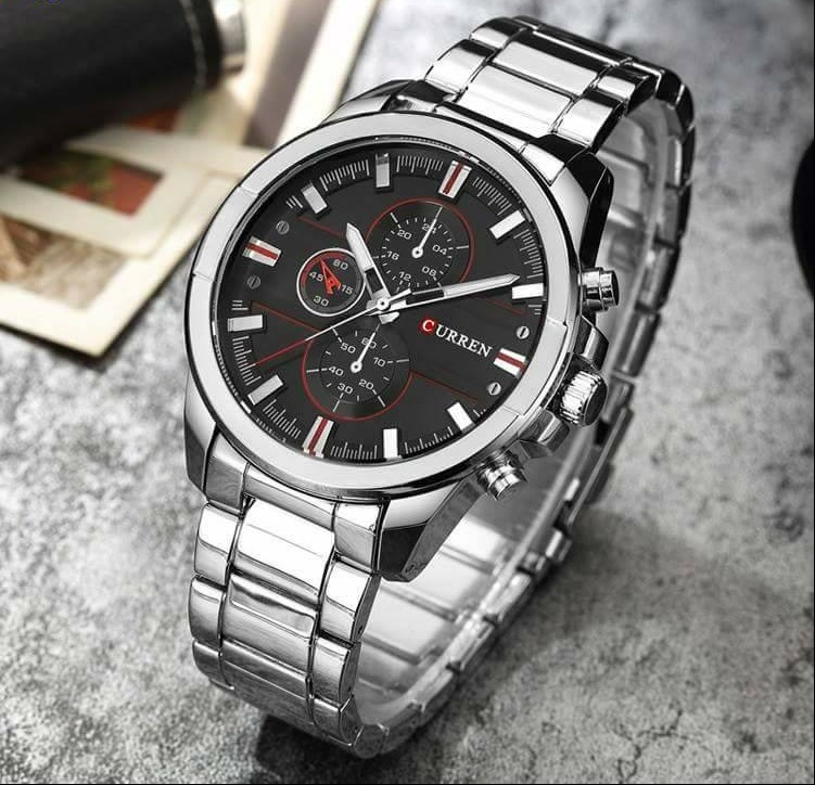 Picture of Inspired by Curren men black Luxury Brand Fashion Quartz Watch Men Sports Chronograph Clock without date