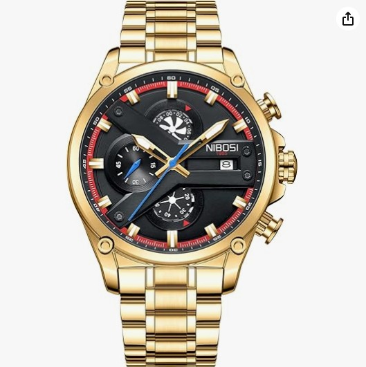 Picture of Inspired by curren Men's Watches Analog Quartz Military Chronography Business Watches for Men Waterproof Sport Stainless Steel Wrist Watch Date