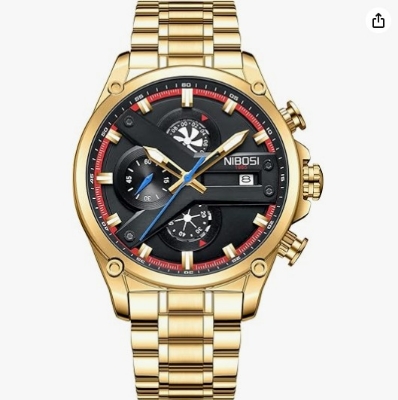 Picture of Inspired by curren Men's Watches Analog Quartz Military Chronography Business Watches for Men Waterproof Sport Stainless Steel Wrist Watch Date