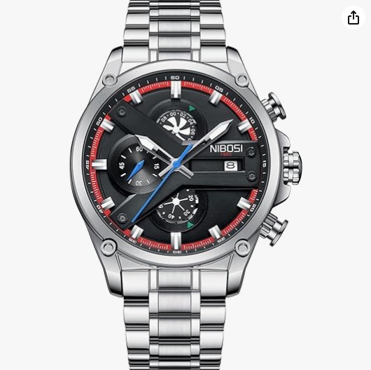 Picture of Inspired by curren Men's Watches Analog Quartz Military Chronography Business Watches for Men Waterproof Sport Stainless Steel Wrist Watch Date