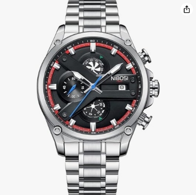 Picture of Inspired by curren Men's Watches Analog Quartz Military Chronography Business Watches for Men Waterproof Sport Stainless Steel Wrist Watch Date